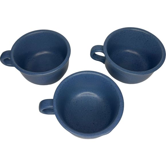 Set Of 3 Dansk Mesa Blue Coffee Tea Cup Mugs 4" Portugal Danish Modern - Picture 2 of 14